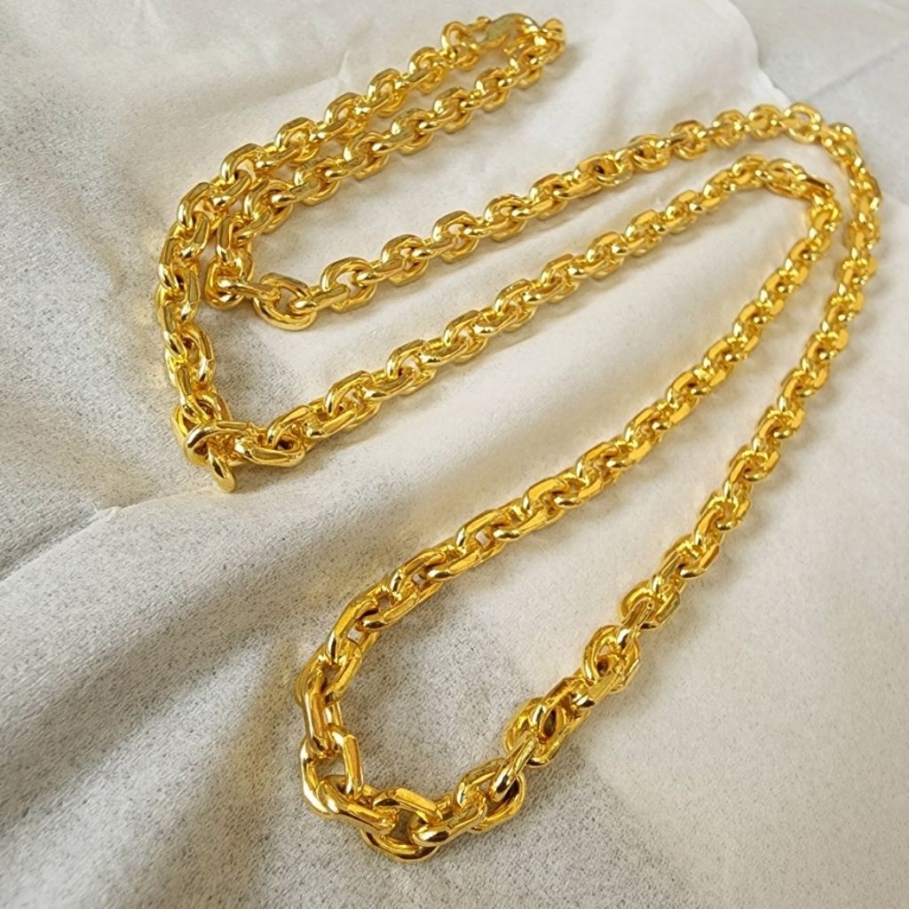 Kalung Rantai Nori Lapis Emas Tebal 5mm Mirip Asli