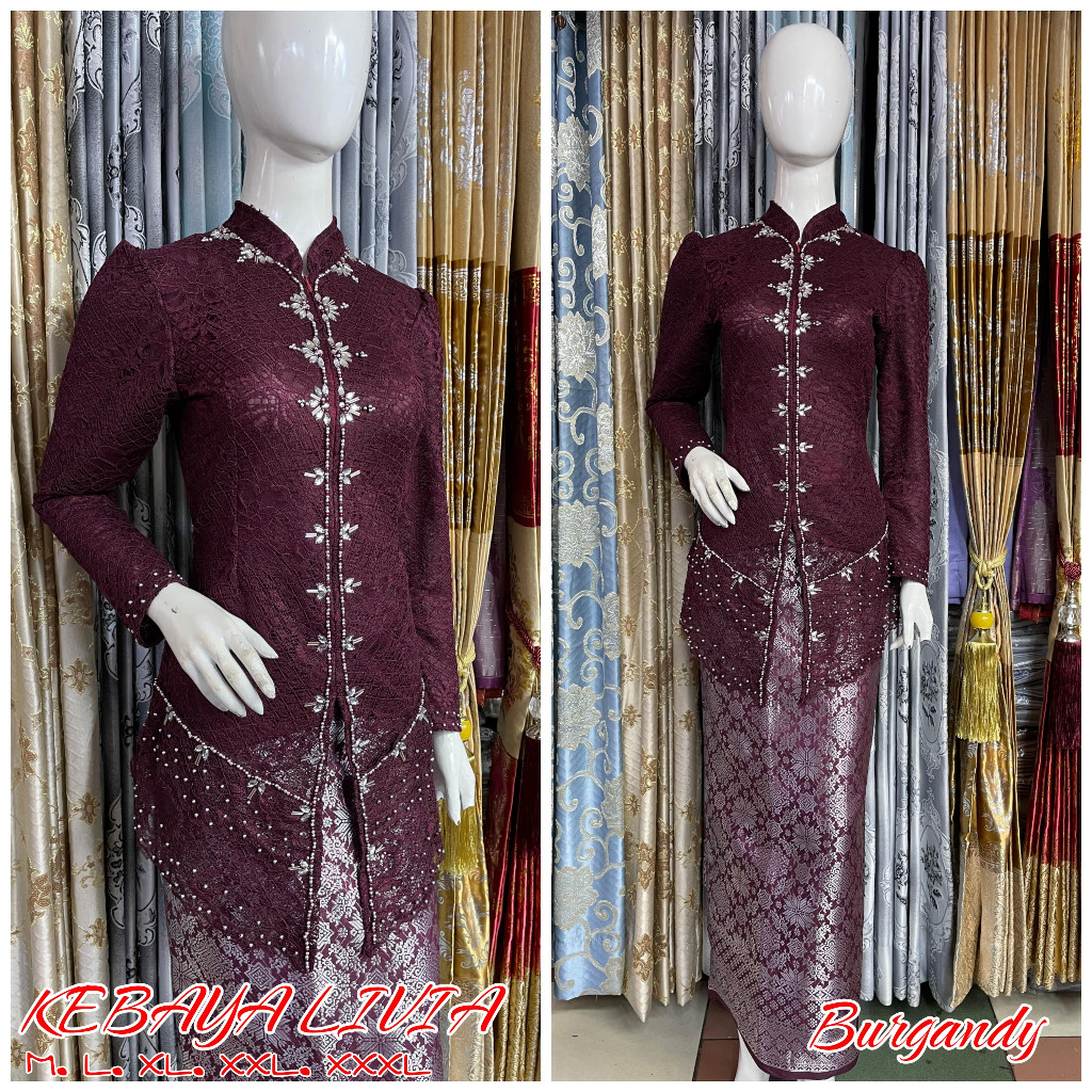 KEBAYA LIVIA PAYET MUTIARA BUSUI/KEBAYA BRUKAT PESTA KEKINIAN/KEBAYA WISUDA BRUKAT KEKINIAN/TUNIK BU