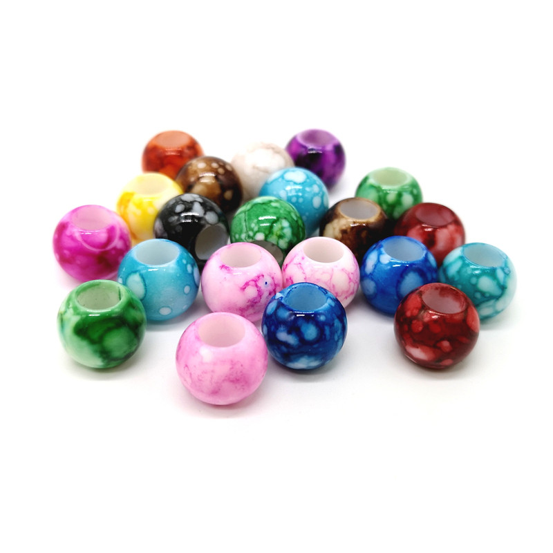 12mm Big Hole Round Beads for Jewelry Making Acrylic Beads Multicolor Loose Bead Jewelry Y Accessory