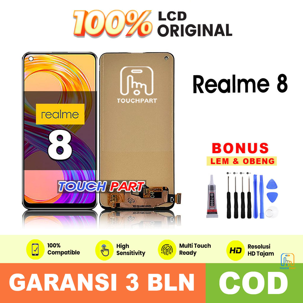 LCD Realme 8 Original Fullset Touchscreen