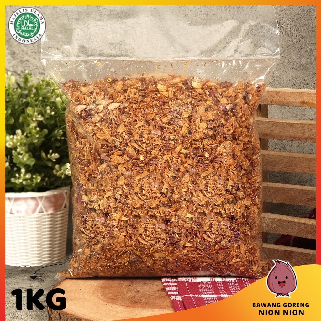DISKON Bawang Goreng Brebes 1 Kg Brambang Goreng Renyah Bawang Merah Goreng Kiloan Bagor Pedas Asli 