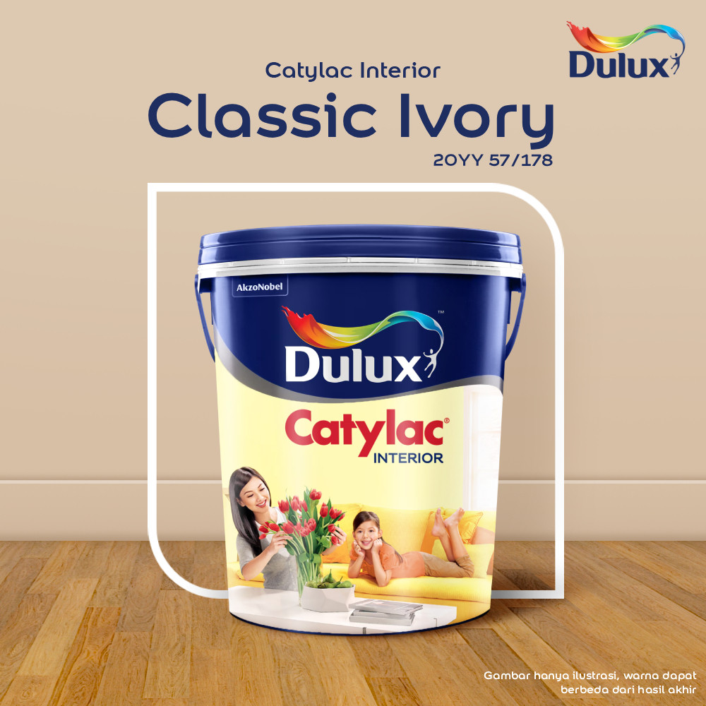CAT TEMBOK CLASSIC IVORY DULUX CATYLAC INTERIOR - 25KG 20YY 57/178 CAT TEMBOK DULUX CATYLAC