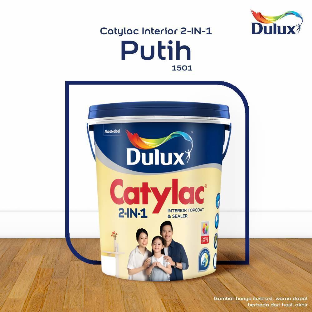CAT TEMBOK PUTIH READY MIX DULUX CATYLAC INTERIOR 2-IN-1  - 5 KG CAT TEMBOK DULUX CATYLAC INTERIOR R