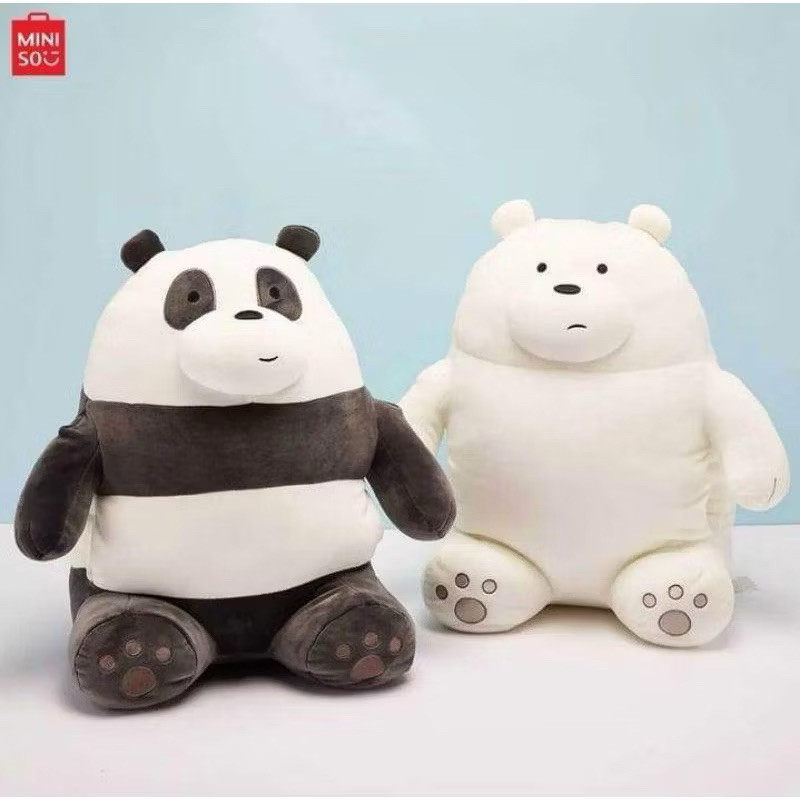INSTAN DENPASAR MINISO We Bare Bears Plush Toy 46cm Boneka Ice Bear Boneka Grizzly Boneka Panda Jumb