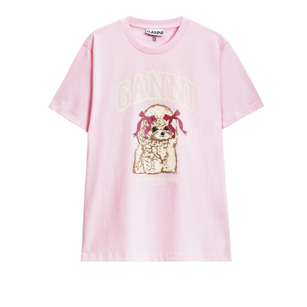 Poodle logo print graphic tshirt ( women )