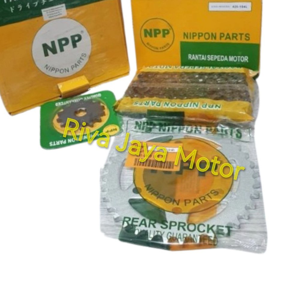 Gear Gir Paket Set + Rantai GL 100 GL100 Original Npp Nippon Parts