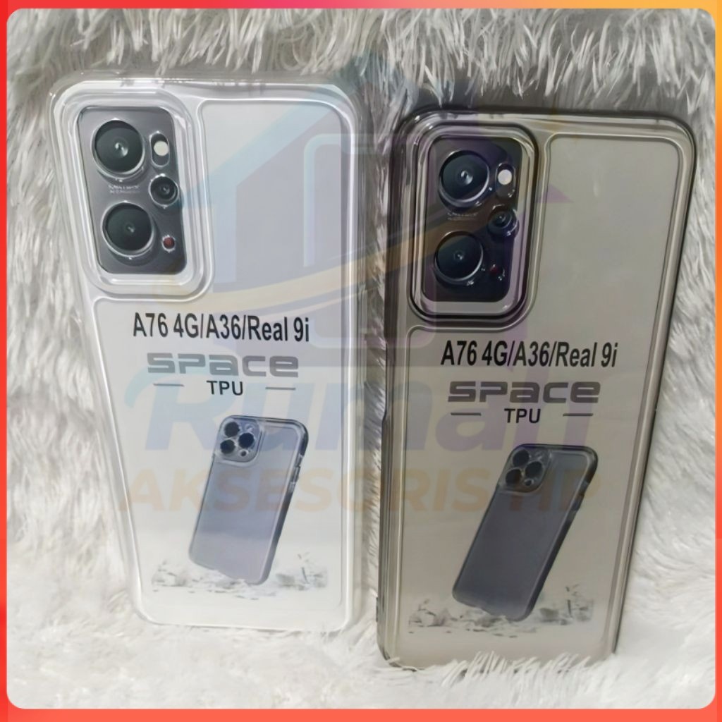 Soft Case Original Space Transparan Bening Oppo A36 4G/A76 4G/A96 4G/Real 9i Silikon 2.1MM+Protec Ca