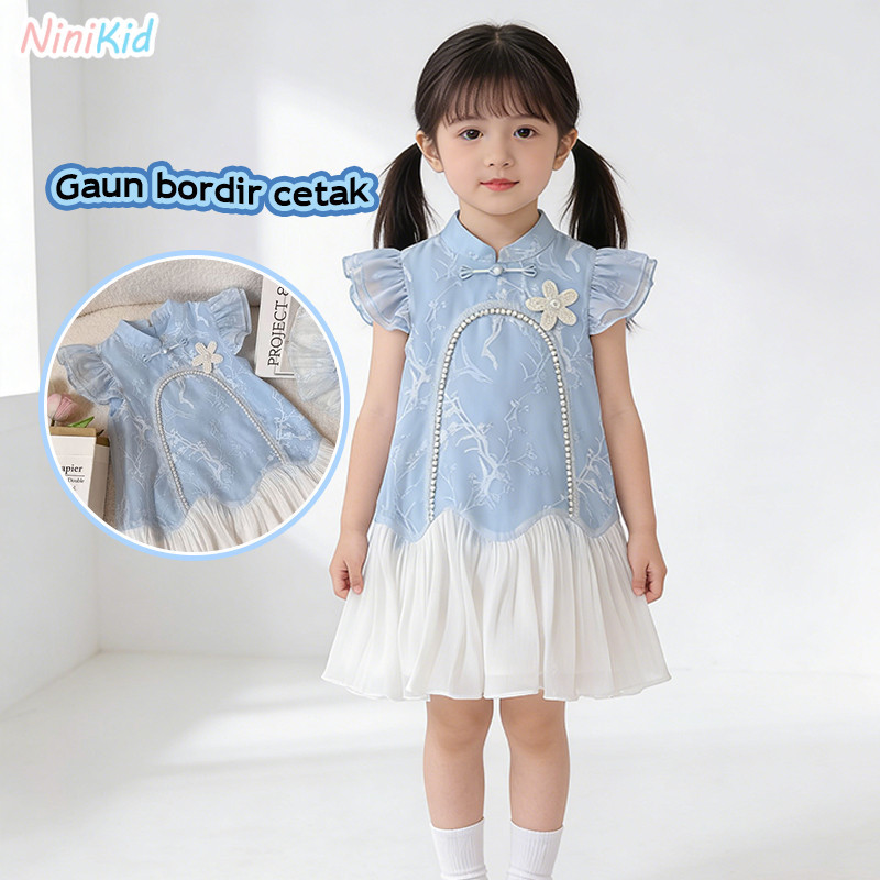 NiniKid Dress anak perempuan lucu usia 1-5 tahun/baju anak perempuan viral/Gaun Cheongsam Anak Perem