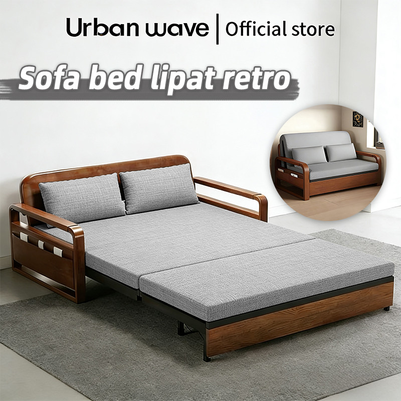 Sofa Minimalis Ruang Tamu Kecil Sofa Lipat Vintage Rangka Besi | Kursi Tidur Kain Kordoba Premium | 
