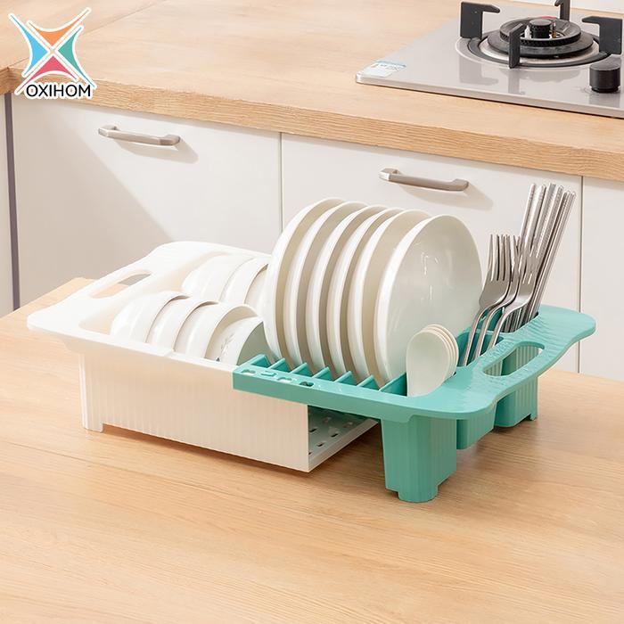 Oxihom Tempat Rak Pengering Piring Wastafel Rak Cuci Piring Peniris Buah Plastik Buah Plastik Rack -