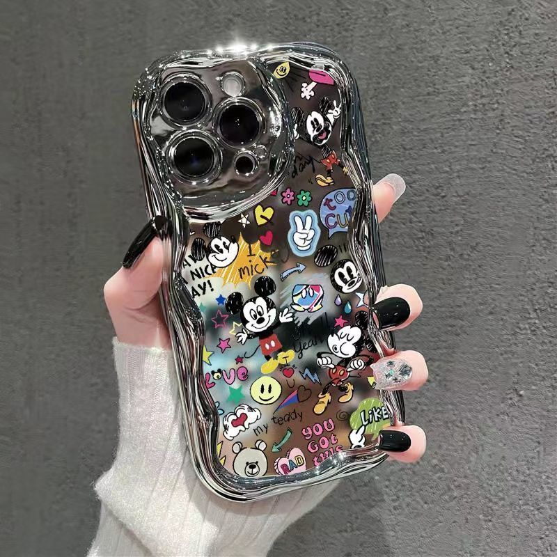 Casing Gelombang Sliver Untuk IPhone 14 11 12 13 15 PRO MAX 6 7 6S 8 14 15 Plus XR XS MAX 6SPlus 7Pl