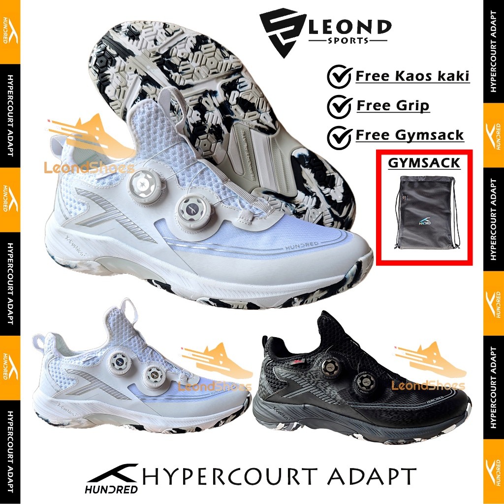 Sepatu Badminton Hundred Hypercourt Adapt Tali Putar Boa Sistem Sepatu Padel Hundred Hypercourt