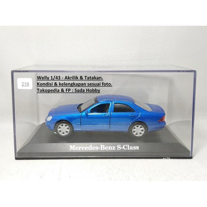 Sc 1/43 Mercedes Benz S Class S500 Sedan Biru Welly Diecast Miniatur