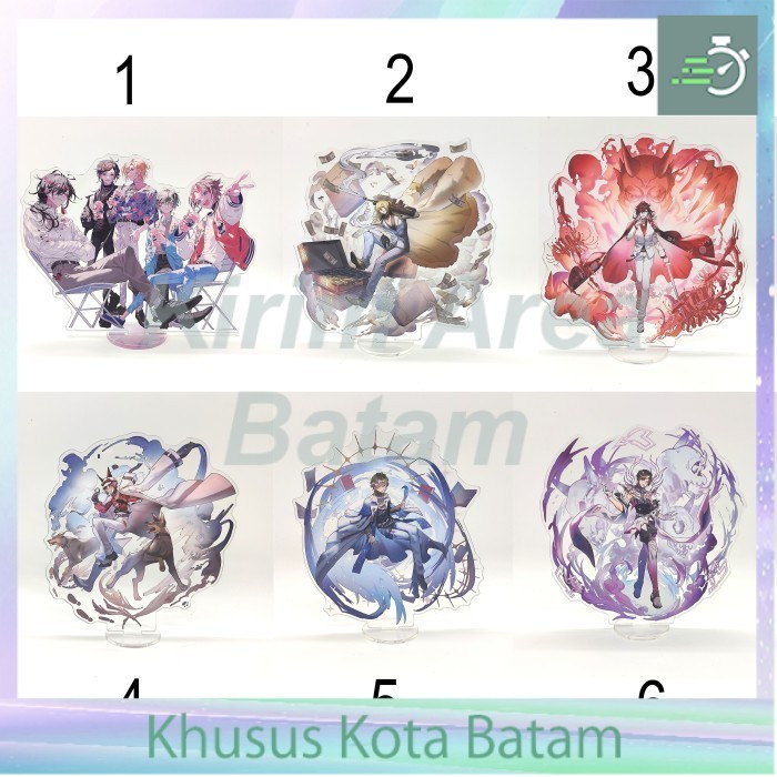 Stand pajangan akrilik 15 cm nijisanji luxiem vox mysta ike luca shu
