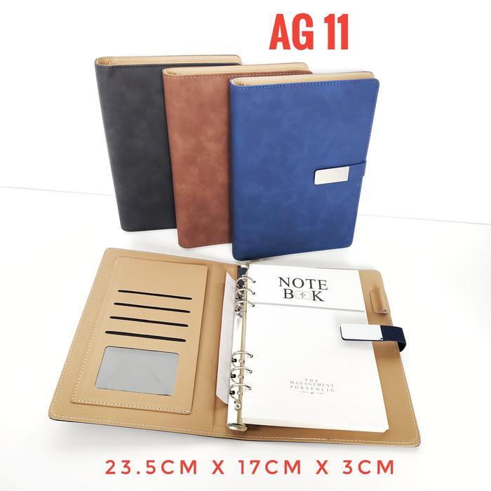 Ag 11, agenda kulit A5, agenda binder, agenda ar 07, notebook souvenir - Hitam