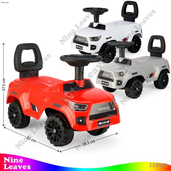 Tunggangan Dorong Mobil Toyota Hilux Revo B/O Musik Lagu Anak Lampu Toyota Mainan Kuda-Kudaan