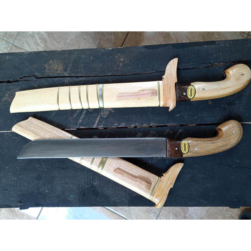 Perkakas Golok Kebun Baja Per 30 cm Gagang Kayu Jati Super