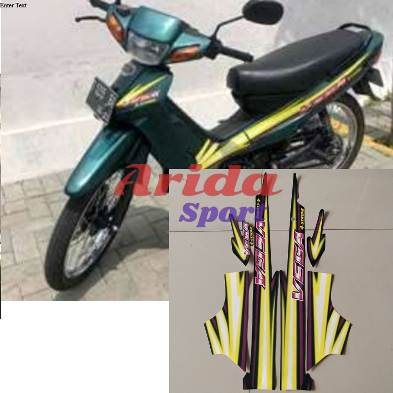 striping sticker lis body yamaha vega lama old thn 2000 2001 hijau botol