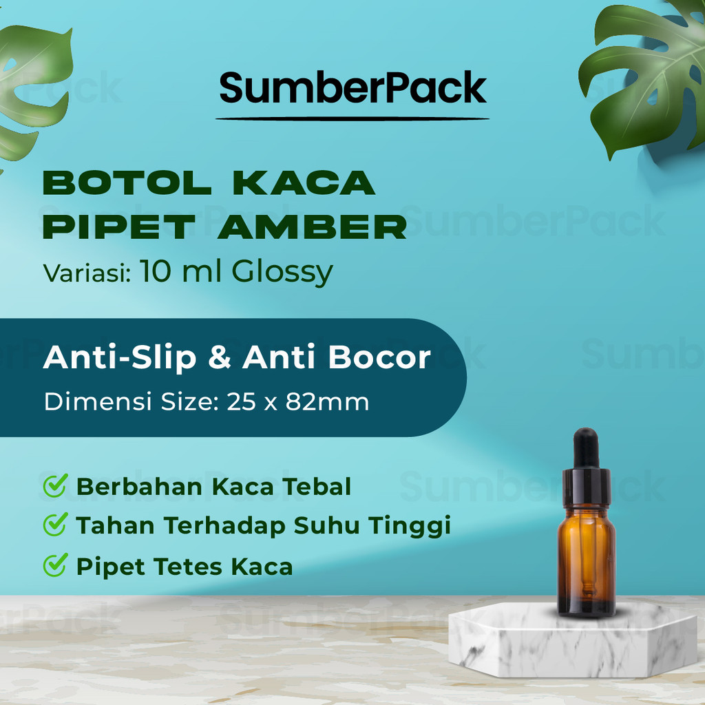 Botol Pipet Kaca COKLAT Tutup Hitam / Glass Bottle Pipette Amber / Dropper Bottle / Botol Kaca Amber