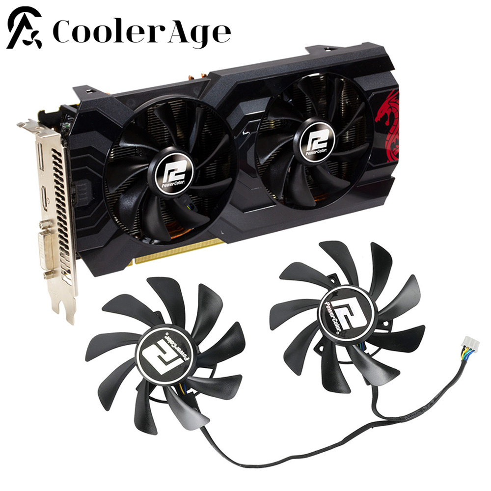 Video Card Fan For PowerColor Red Dragon Radeon RX 570 4GB 8GB GDDR5 85MM T129215BU RX570 Graphics C