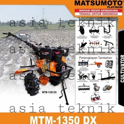 PROMO MERDEKA Traktor Sawah Tiller Matsumoto MTM 1350 DX lengkap Mesin Solar 10 HP