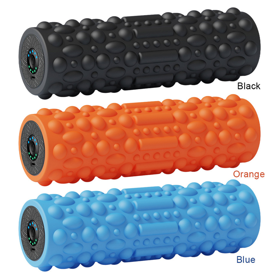 Electric Vibrating Foam Roller Massage Column Rechargeable Exercise Roller 5 Modes Muscle Roller for
