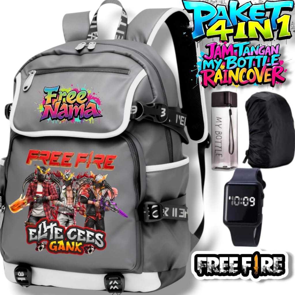 HS - TAS SEKOLAH ANAK LAKI-LAKI SD FREE FIRE TAS RANSEL SEKOLAH ANIME FF COWOK FASHION FREE NAMA