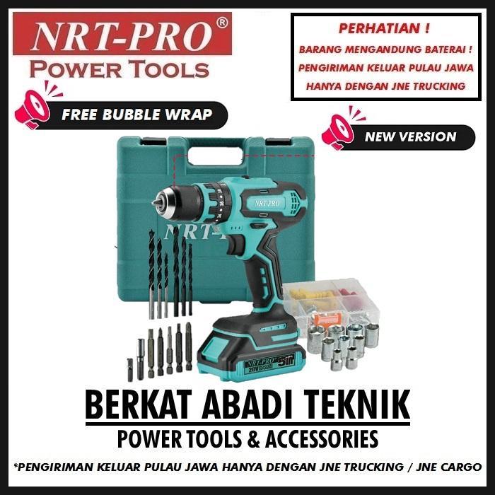Tukang Paku NRT-PRO DC 340 Bor Cordless Drill Beton Impact Tembok Baterai Mesin - DC 340 SET