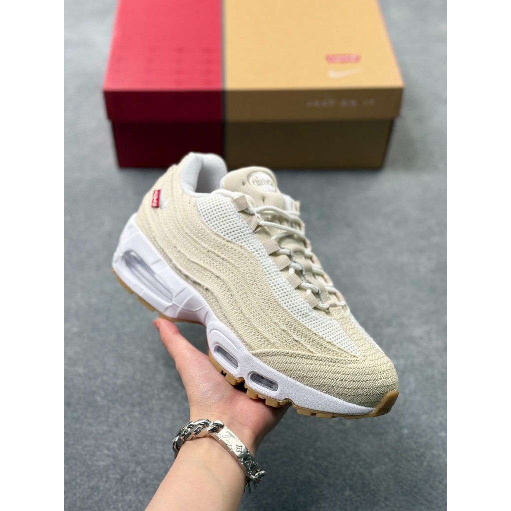 Sepatu NK Air Max 95 Denim Beige Muda | Desain Kain Jeans Premium + Teknologi Air Max