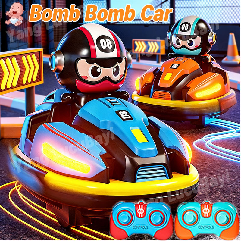 Mini Mobil Bemper Remote Control Mainan Gokart Bomb Bomb Car Dua Orang Hadiah Ulang Tahun Anak-anak