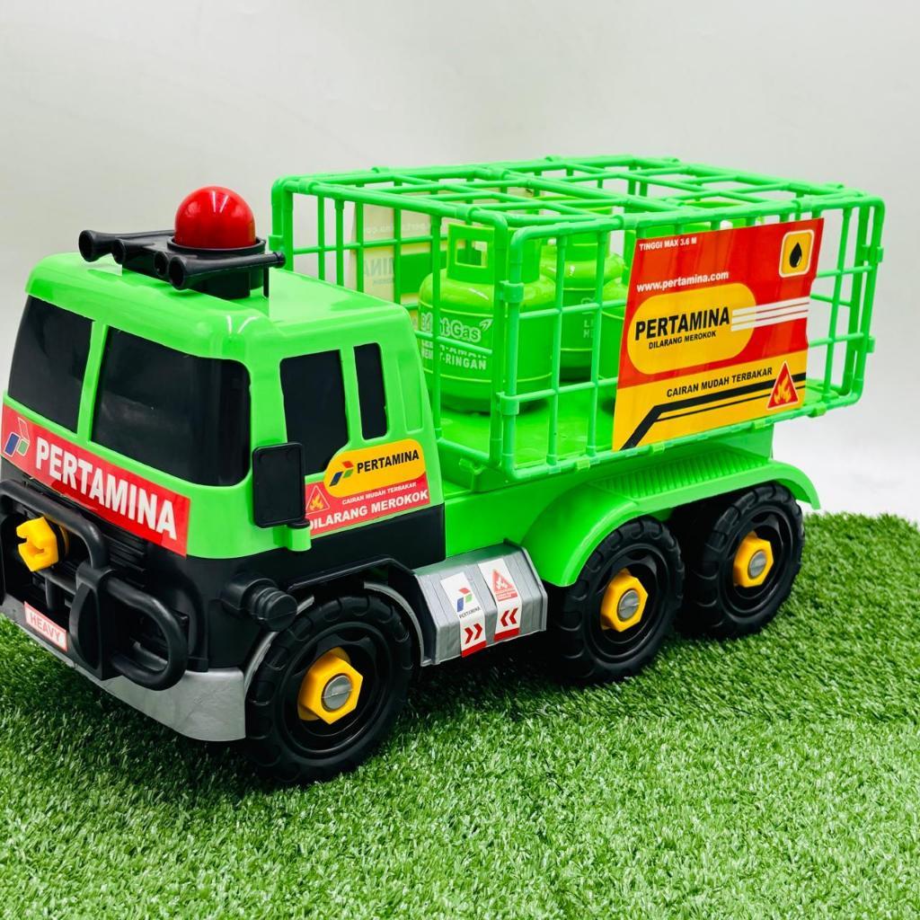 Mainan168 Mobil Truk Pertamina Gas Elpiji - Truck Besar