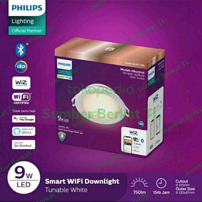 Philips Smart Wifi LED Downlight 9W 9Watt 9 W 9 Watt - Tunable White