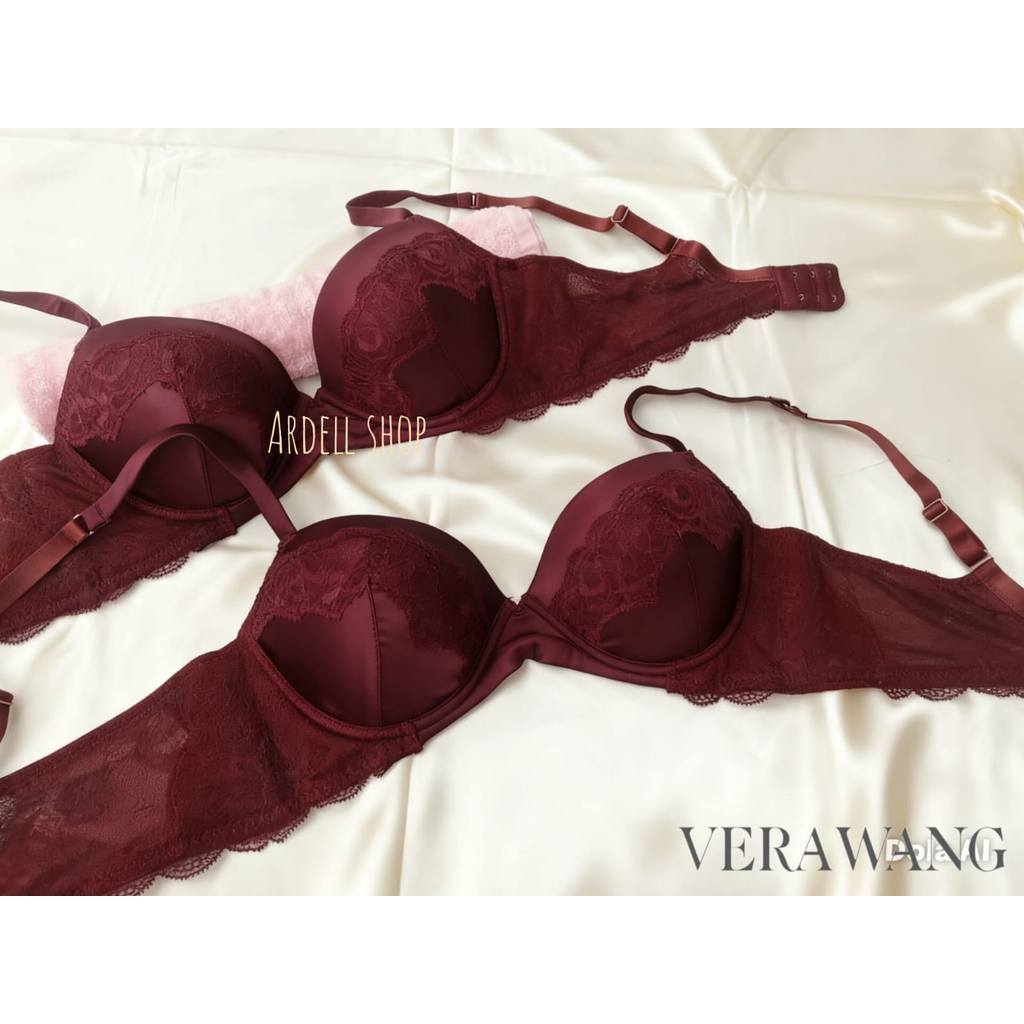Vera Wang Bra Tanpa Kawat 38C Inner Sling Dark Brown Bra Wanita Nyaman Support