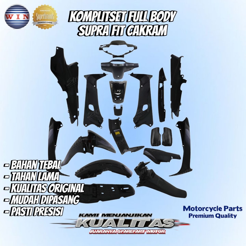 WIN - COMPLETE SET BODY SUPRA FIT HITAM