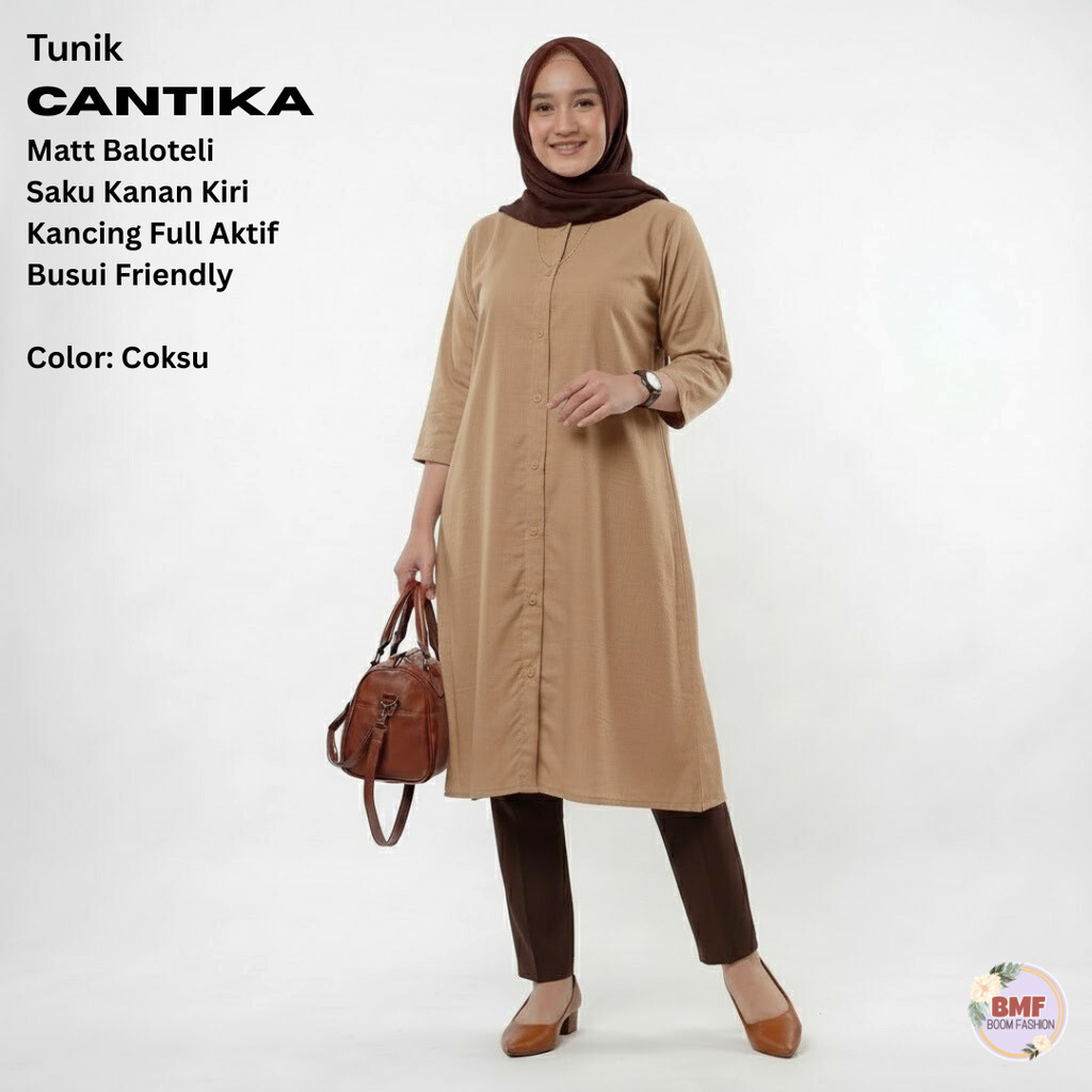 DF - Tunik Cantika Jumbo L XL XXL 3XL Pakaian Muslim Wanita Tunik Wanita Fashion Muslim Jumbo