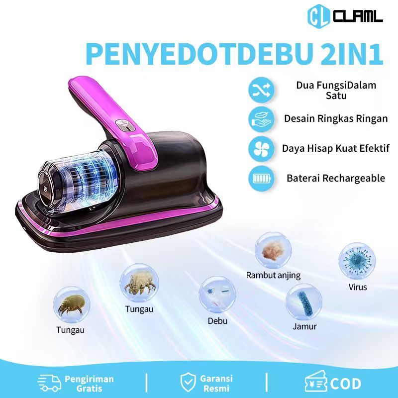 Vacuum Cleaner Anti Tungau UV Pembersih Debu Tungau Kasur Sofa Gorden Daya Hisap Kuat Fungsi Sterili