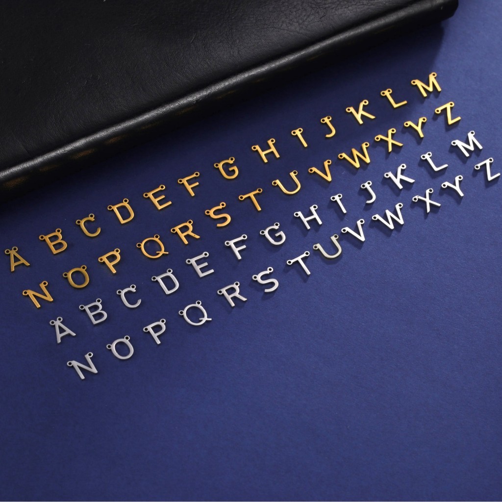 Lubang ganda 26 huruf tahan lama 304 liontin stainless steel