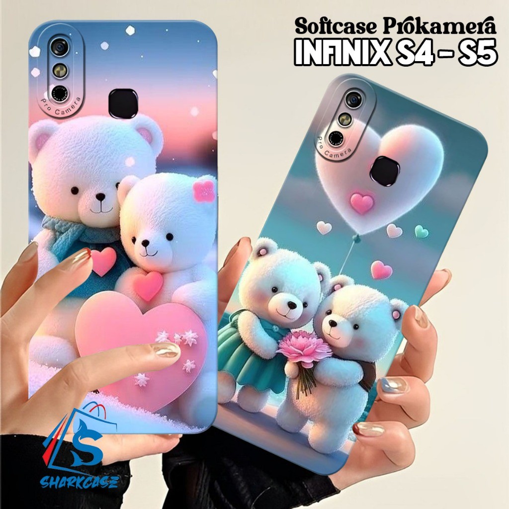Case Infinix S4 / 3 PLUS / S5 / S5 LITE / Smart 4 / 5 / 6 / 7 / 8 / 9 Motif Bear Cute - Casing Infin