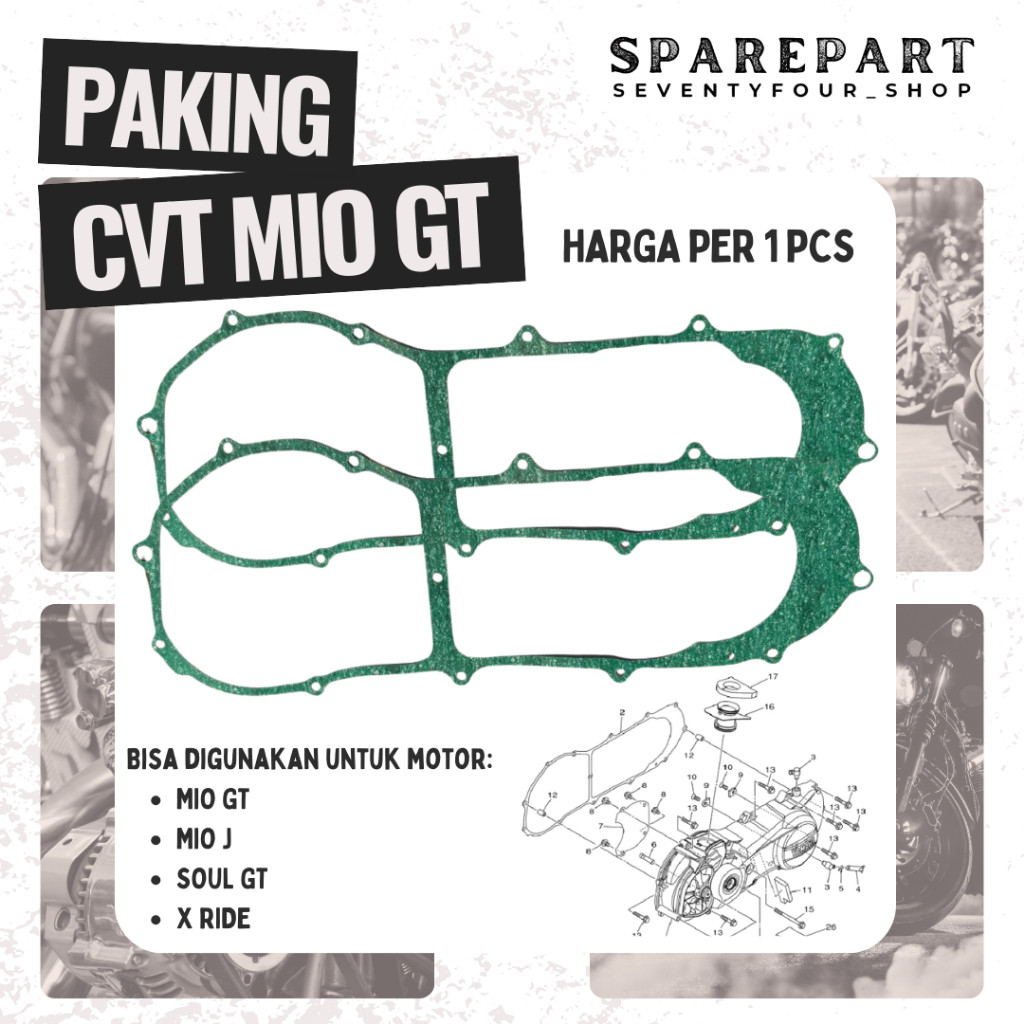 PAKING CVT MIO GT MIO J SOUL GT X RIDE GASKET CVT