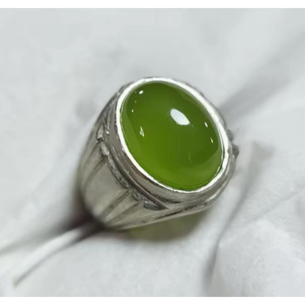Cincin Batu Hijau Dareh Pucuk Pisang Natural Aceh Top Clean top quality