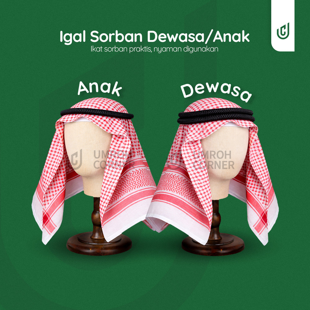 Igal Tali Ikat Sorban Khas Arab Untuk Dewasa dan Anak