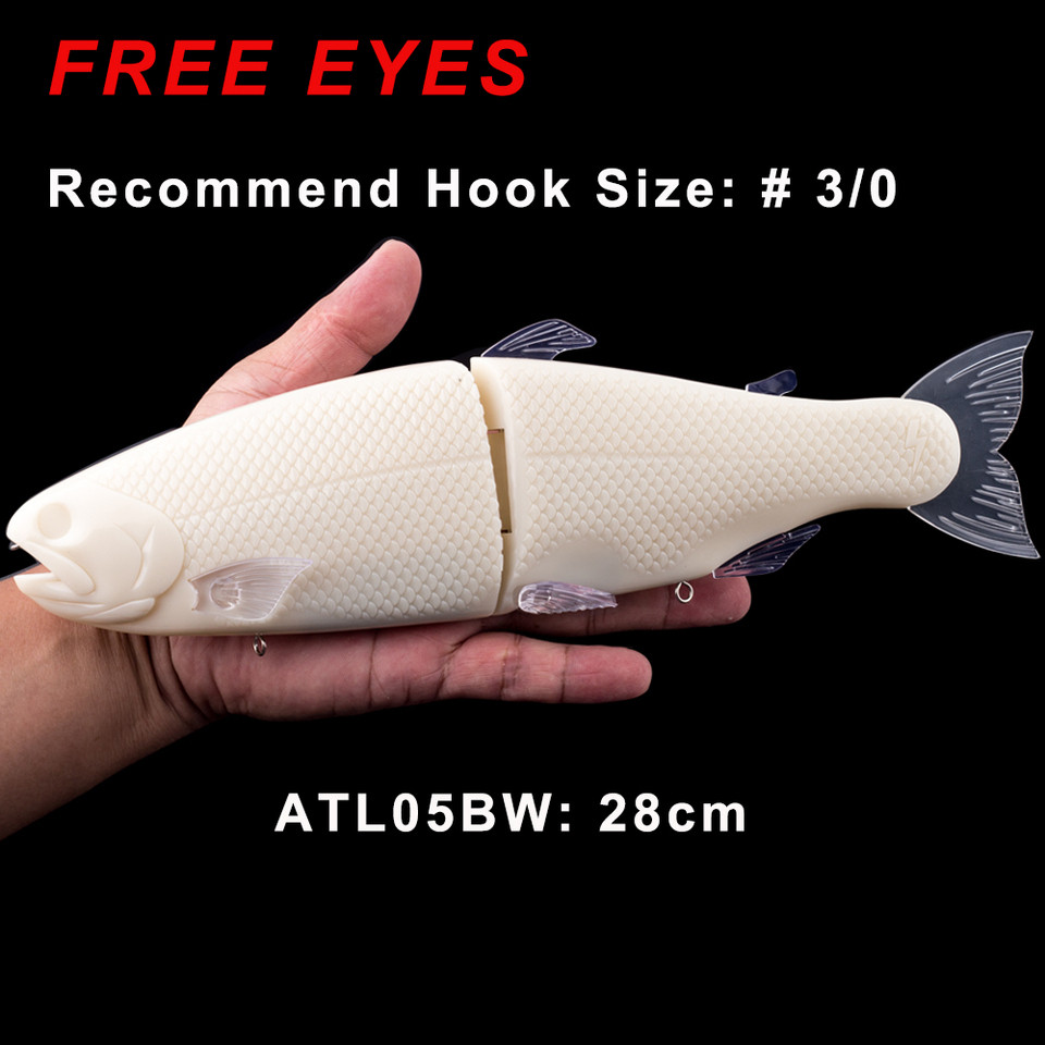 PyroCatus Big Game Jointed Swimbait DIY Hard Bait Unpainted 22cm/125.5g 28cm/264.5g Glide Fishing Lu