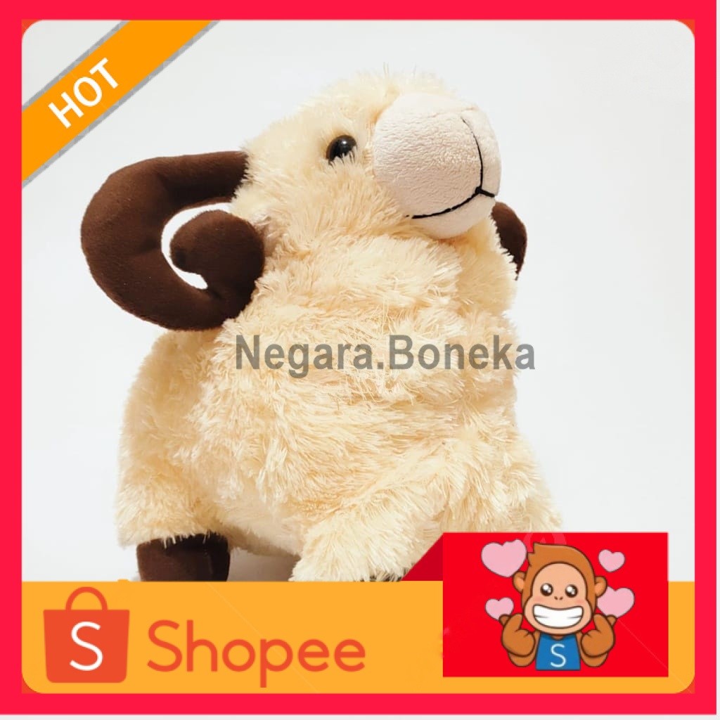 Boneka Domba Tanduk Lucu SNI/ Boneka Domba Bertanduk 30 cm/ Boneka Domba Kambing