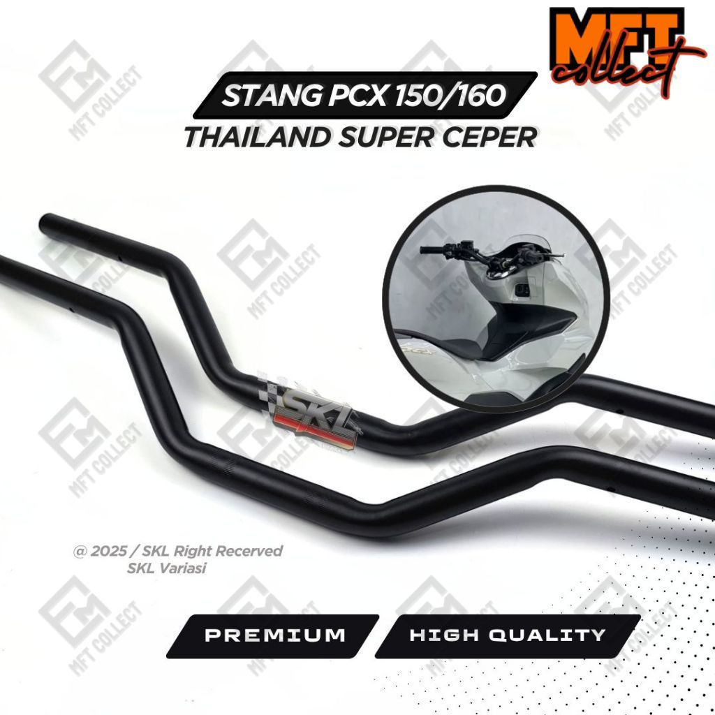 Stang Stir PCX Hitam Ceper pendek Custom vins thailand setang PNP PCX 150 160