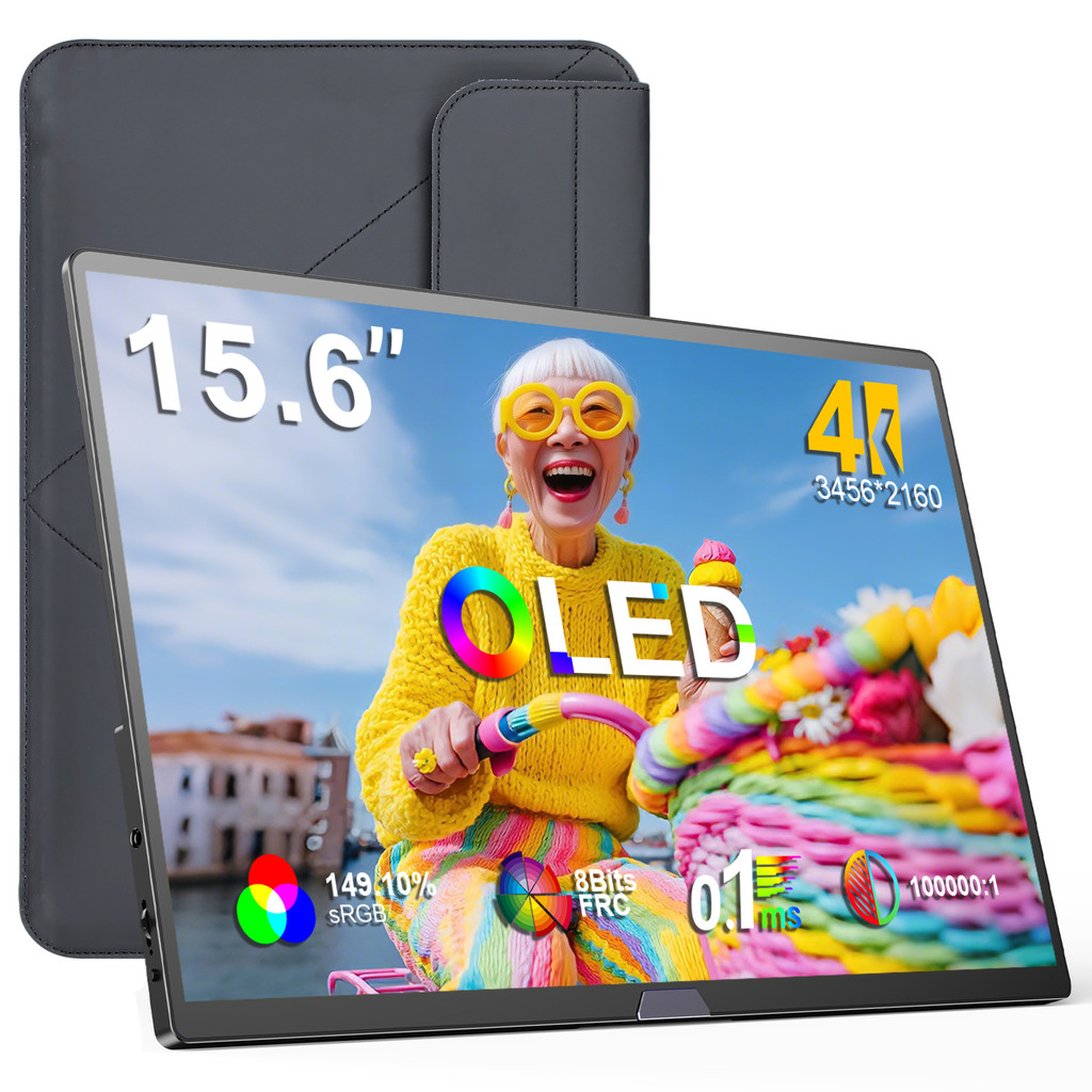UPERFECT  OLED Portable Monitor Second Screen 15.6" 4K 149% DCI-P3 100000:1 USB C External splay For