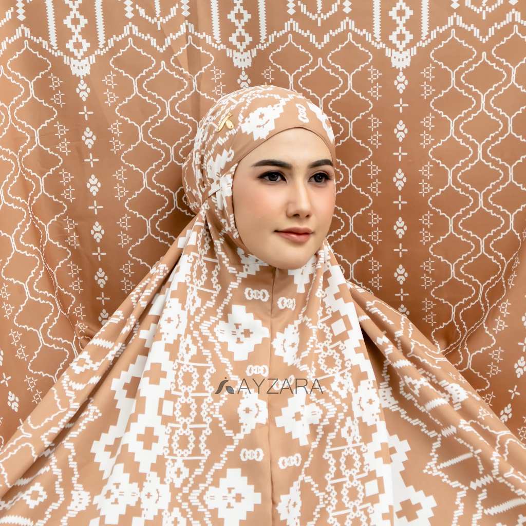 Ayzara - Mukena Luxury 2In1 Printing Premiun Laser Cut Mewah