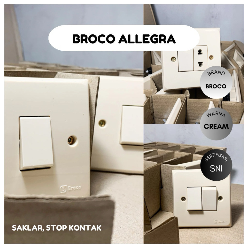 IB Stop Kontak Saklar Engkel Seri Broco Allegra Termurah & ORIGINAL 100% / Alat Listrik Broco