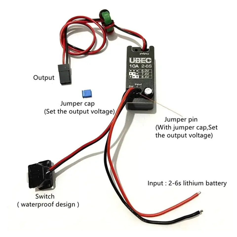HobbyWing V2 Full Waterproof UBEC Voltage Regulator Module 2~6S 67484V 10A Rc Car Voltage Regulator 