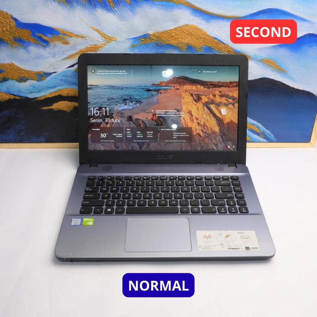 ASUS VIVOBOOK 14_ASUS LAPTOP X441UBR i3 7020U 12 GB (14") - LAPTOP SECOND ORIGINAL SINAR MUTIARA CEL