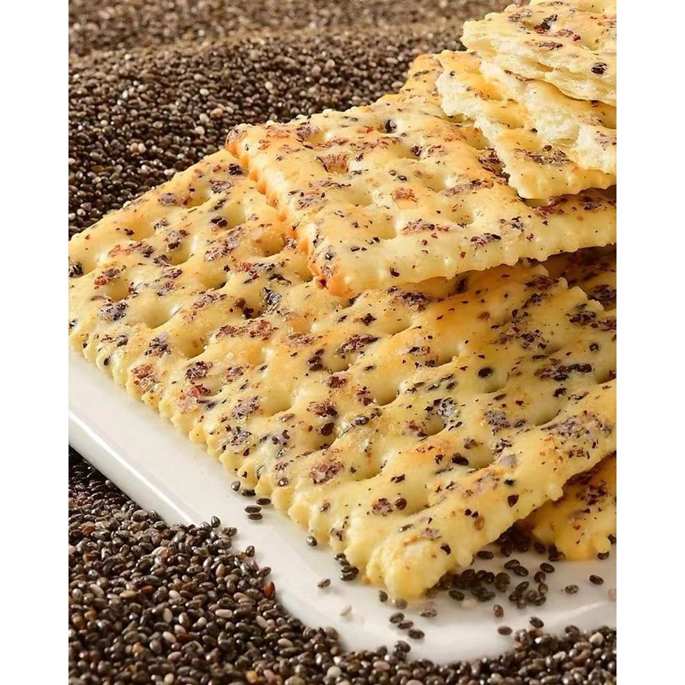 Rye Sea Salt Soda Crackers Three Colors Quinoa Chia Seed Soda Whole Grain Soda Meal Replacement Inte